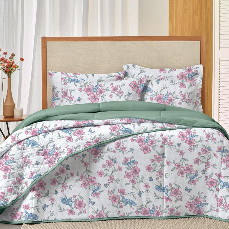 Jogo de Lençol 3 Pçs Casal King Simples Casa Decor Estampado Malha com Elástico Melani