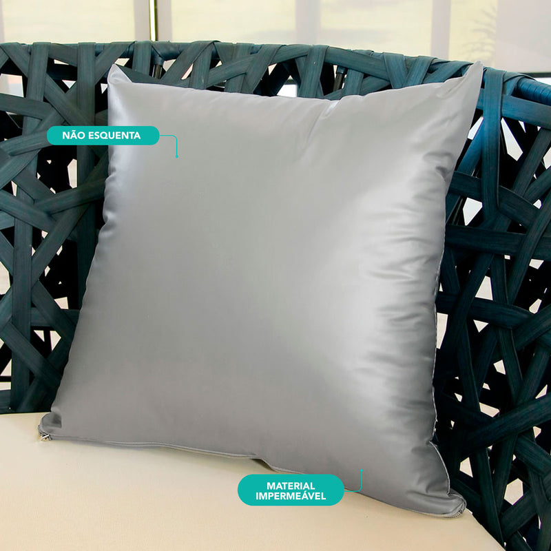 Almofada Decorativa Cheia Capa e Refil Protetora Impermeável com Zíper