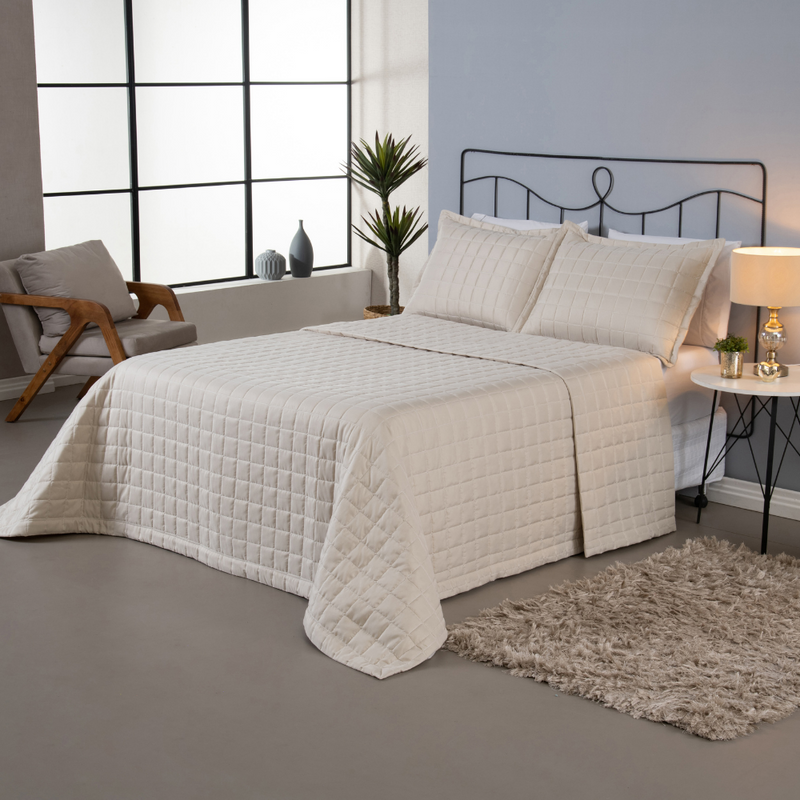 Kit 3 Pçs Cobre Leito Casal Padrão Soft Dupla Face Matelado