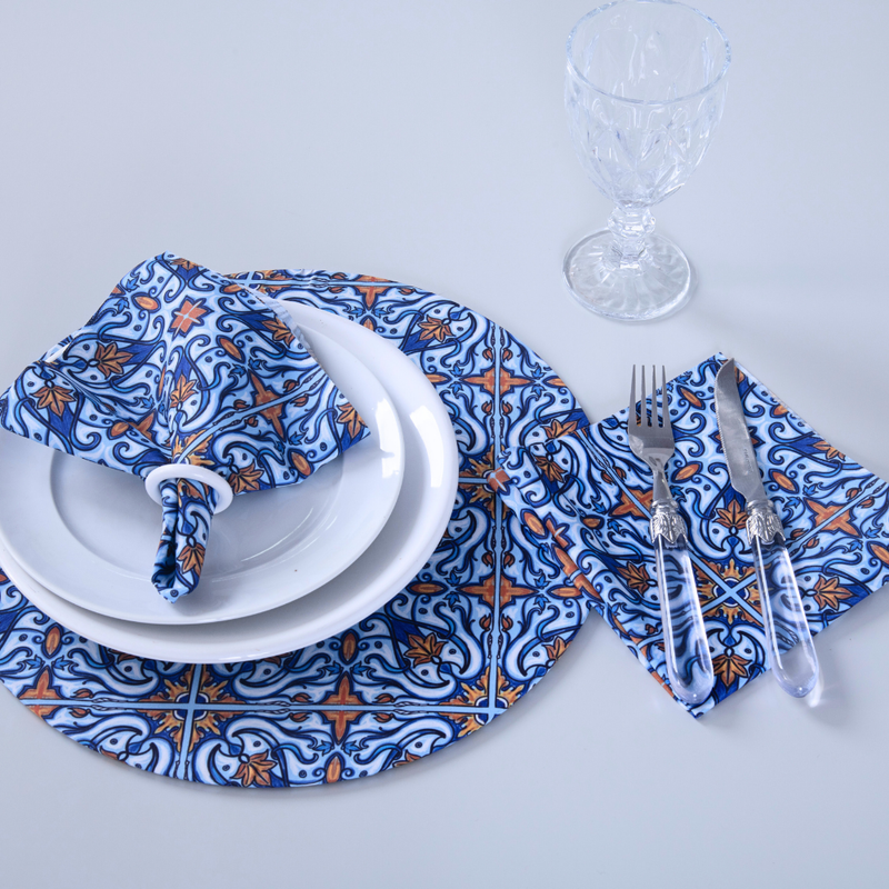 Kit 2 Pçs Guardanapo 2 Lugares Allegra 35x35cm Tecido Microfibra