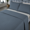 Kit 3 Pçs Cobre Leito Casal Padrão Copacabana Matelado Percal 300 Fios