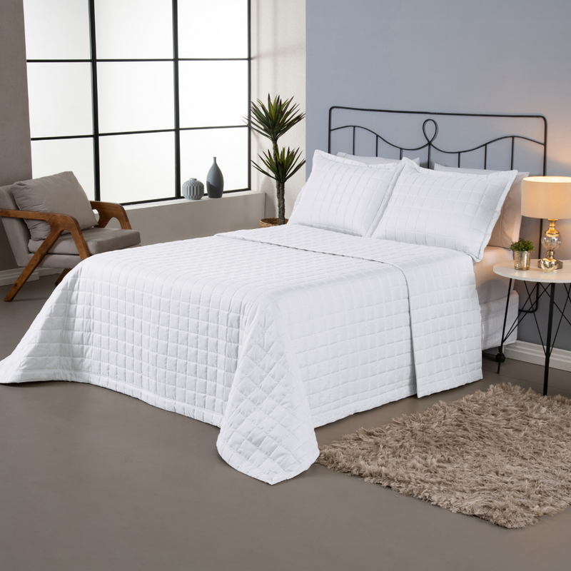 Kit 3 Pçs Cobre Leito Casal Padrão Soft Dupla Face Matelado