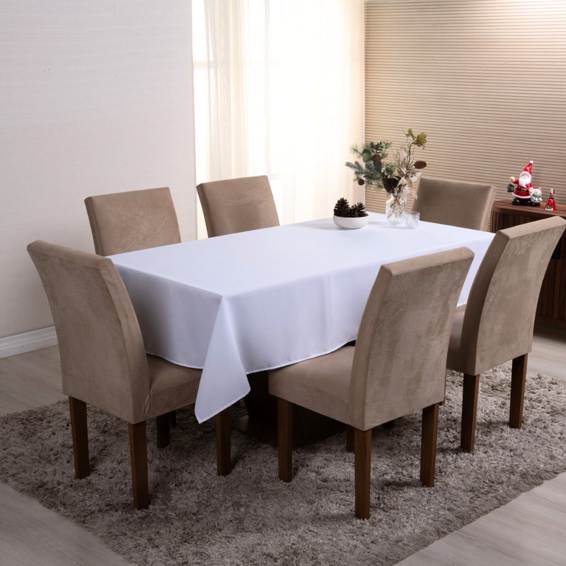 Toalha de Mesa 8 Lugares Basic 2,50x1,40m Liso Tecido Oxford
