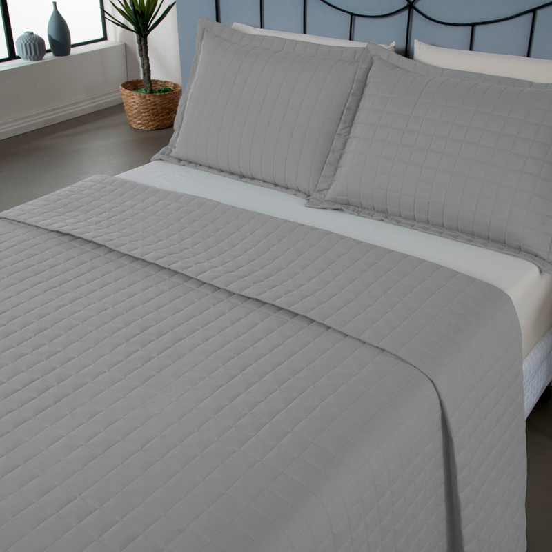 Kit 3 Pçs Cobre Leito Casal Padrão Copacabana Matelado Percal 300 Fios