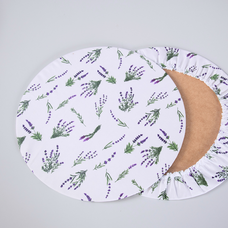 Kit 2 Pçs Capa Sousplat Allegra Estampado Tecido Microfibra e Base MDF 1 Lugar 35x35cm