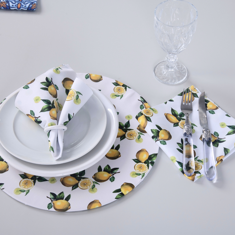 Kit 2 Pçs Guardanapo 2 Lugares Allegra 35x35cm Tecido Microfibra