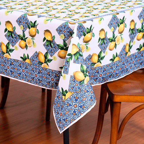 Toalha de Mesa 4 Lugares Allegra 1,50x1,50m Estampado Tecido Microfibra