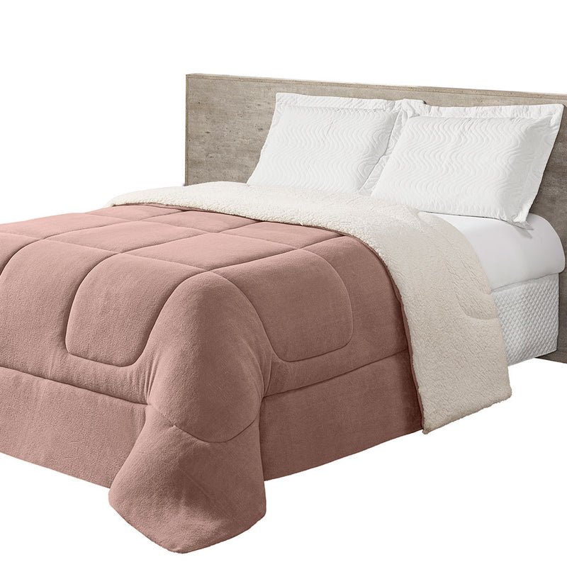 Coberdrom Cobertor Casal King Maya Dupla Face Manta Fleece e Sherpa de Carneiro