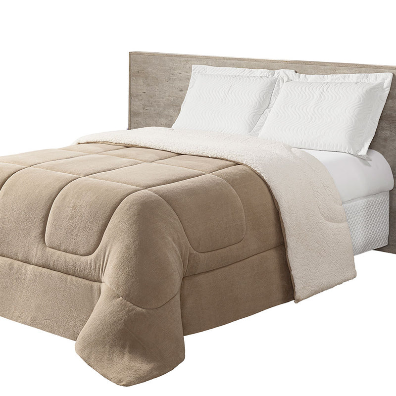 Coberdrom Cobertor Casal King Maya Dupla Face Manta Fleece e Sherpa de Carneiro