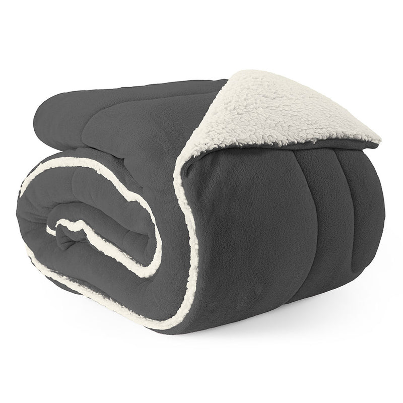 Coberdrom Cobertor Casal King Maya Dupla Face Manta Fleece e Sherpa de Carneiro