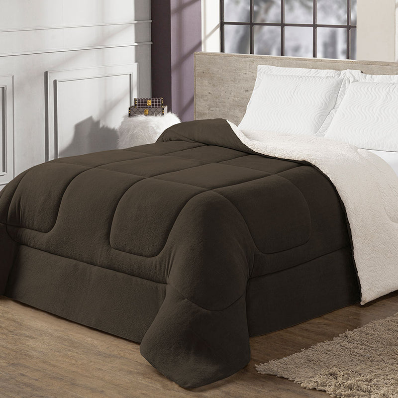 Coberdrom Cobertor Casal King Maya Dupla Face Manta Fleece e Sherpa de Carneiro