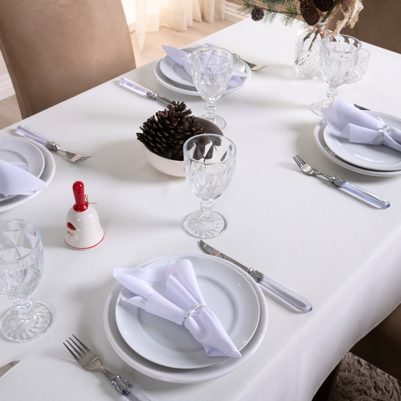 Toalha de Mesa 8 Lugares Basic 2,50x1,40m Liso Tecido Oxford
