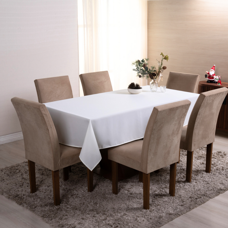 Toalha de Mesa 8 Lugares Basic 2,50x1,40m Liso Tecido Oxford