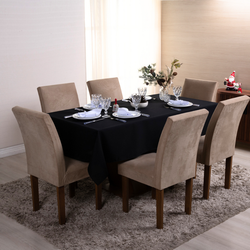 Toalha de Mesa 8 Lugares Basic 2,50x1,40m Liso Tecido Oxford