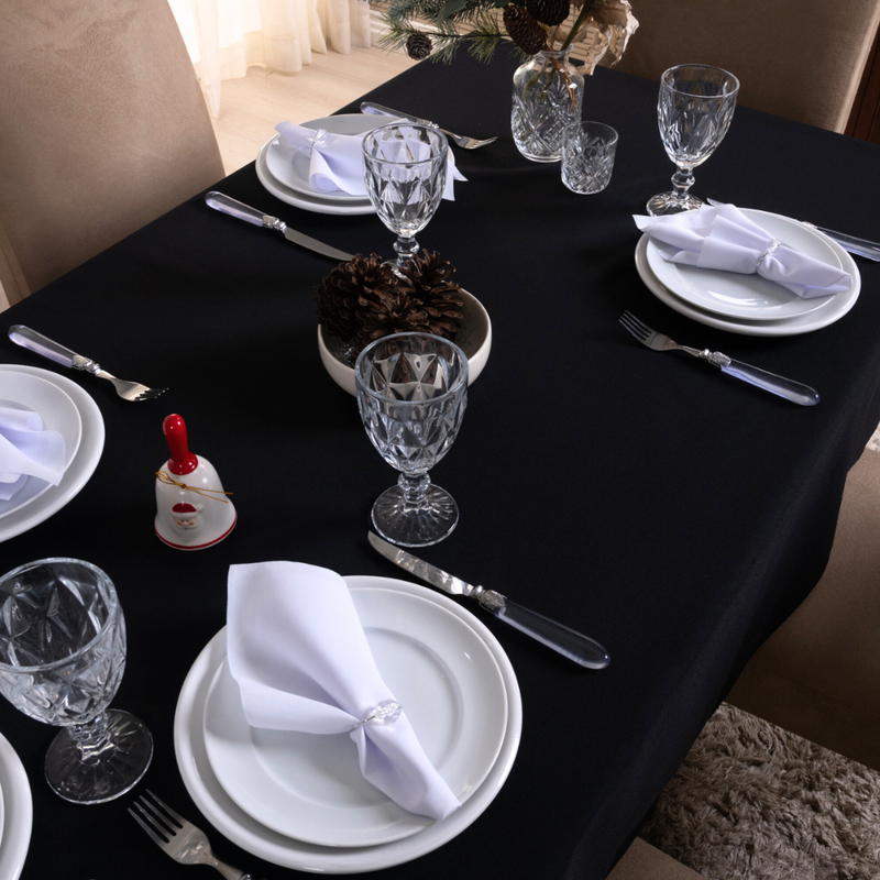 Toalha de Mesa 8 Lugares Basic 2,50x1,40m Liso Tecido Oxford