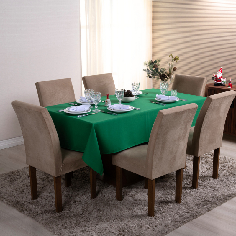 Toalha de Mesa 8 Lugares Basic 2,50x1,40m Liso Tecido Oxford