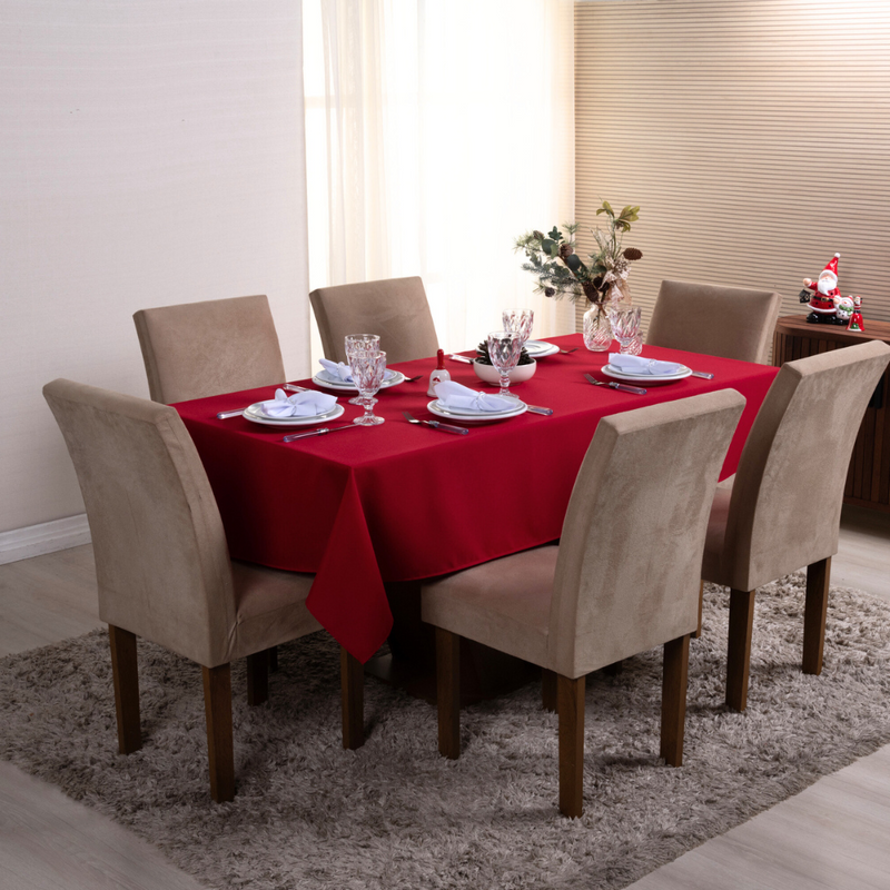 Toalha de Mesa 8 Lugares Basic 2,50x1,40m Liso Tecido Oxford