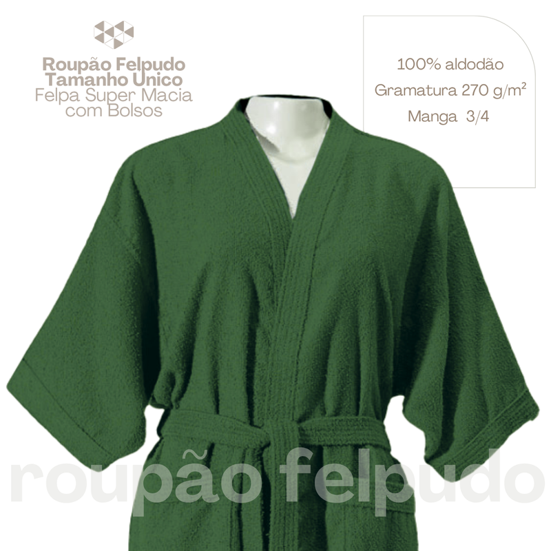 Roupão de Banho Adulto Felpudo 100% Algodão